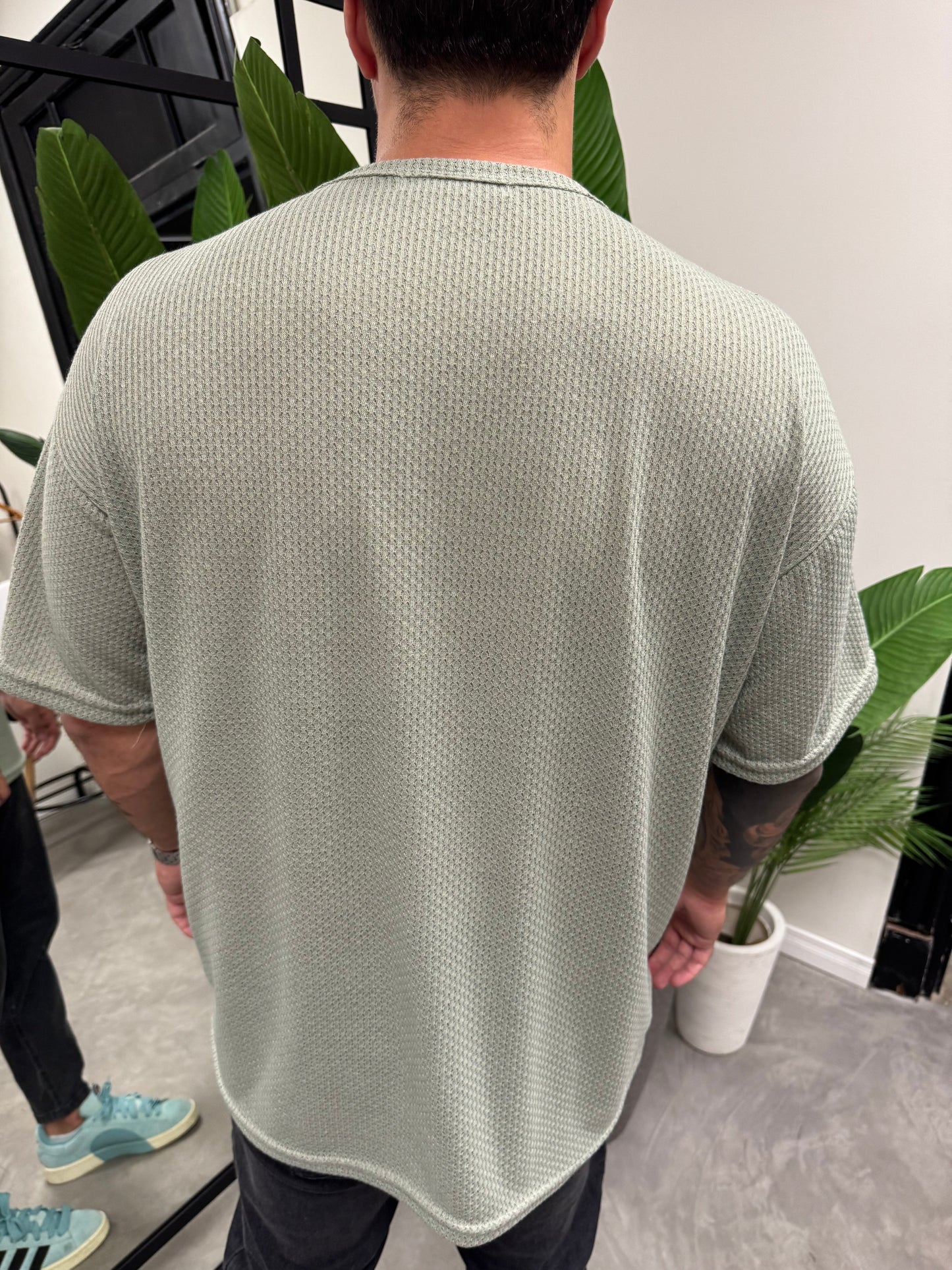 Remera Over Punto Verde Claro
