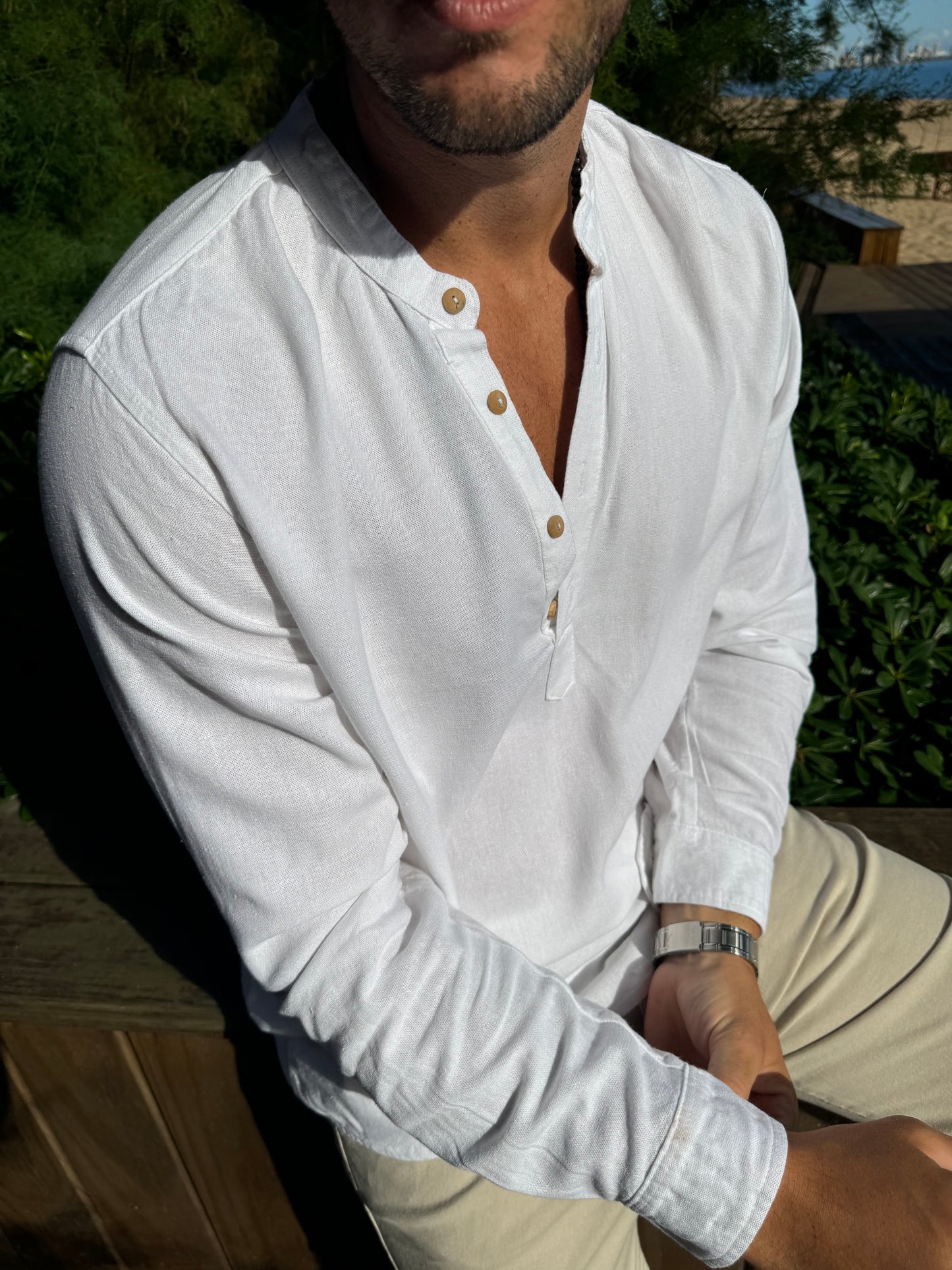 Camisola lino Blanco