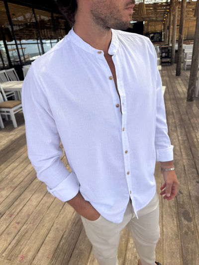 Camisa Mao Lino Blanco