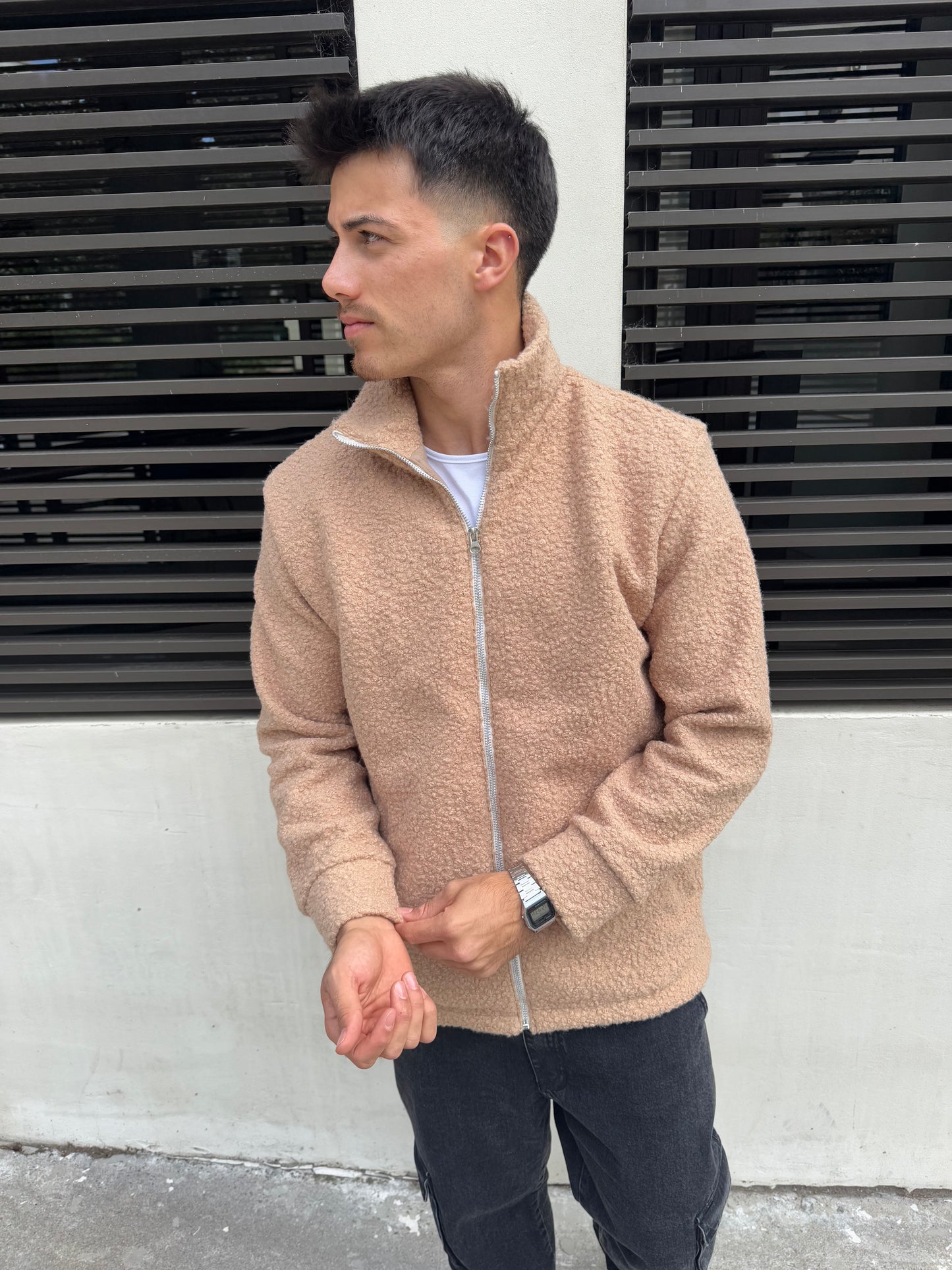 Campera Corderito Beige