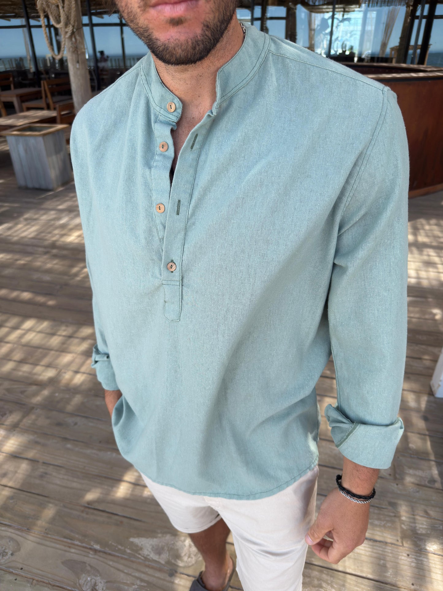 Camisola Lino Verde Claro