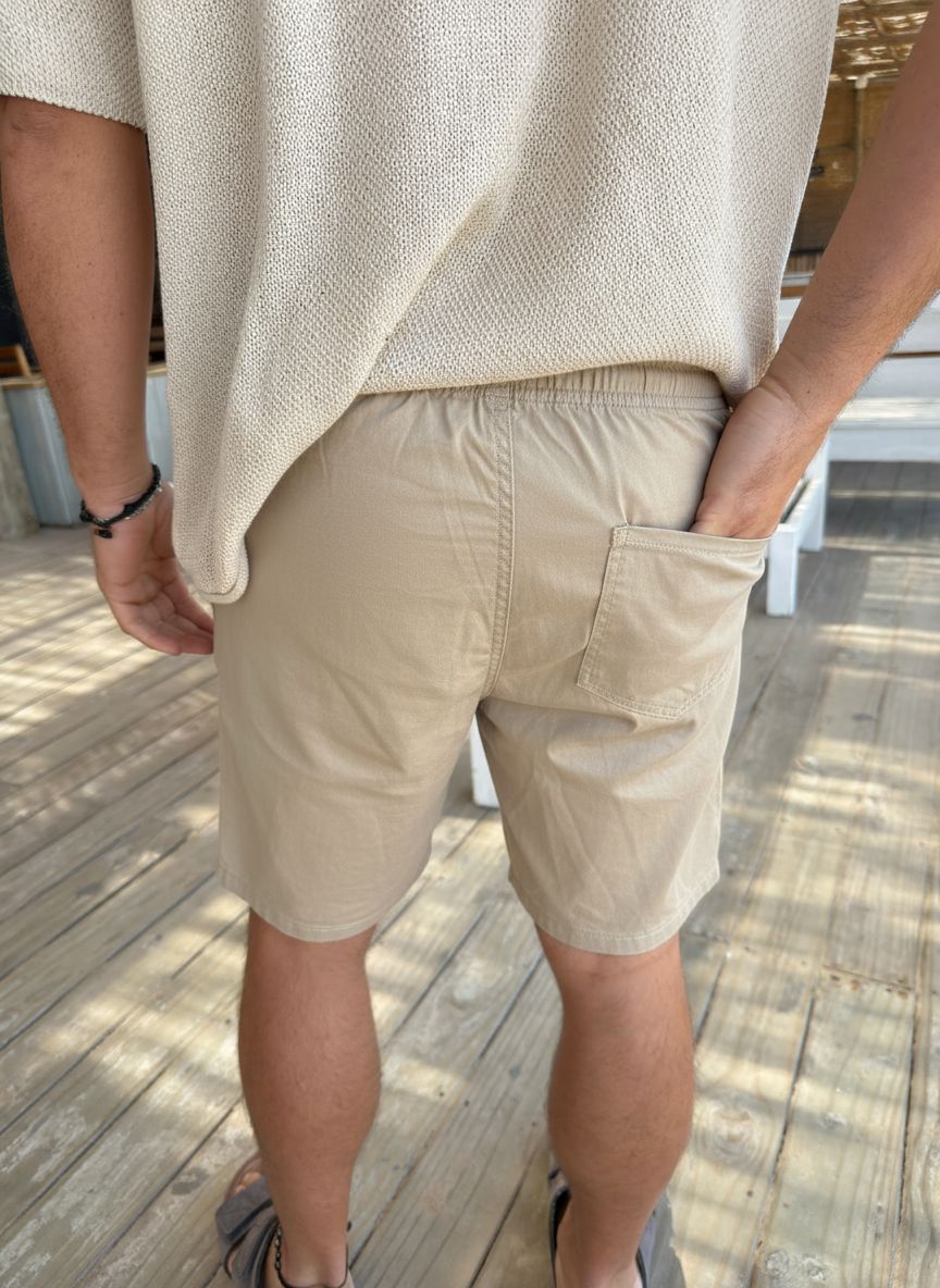 Bermuda Jogger Lino Beige