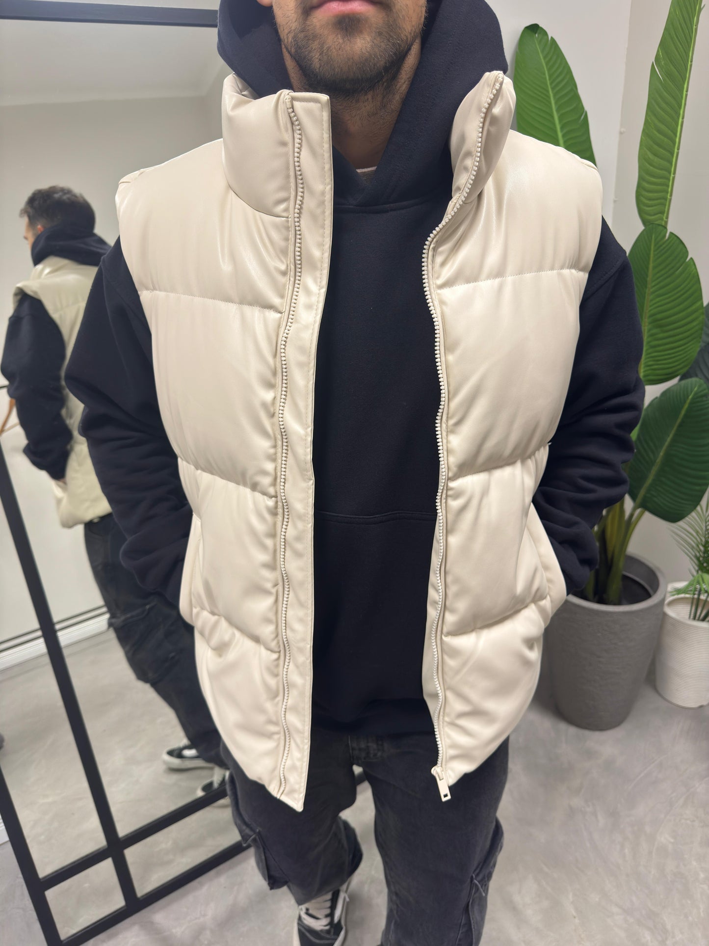 Chaleco Puffer Beige