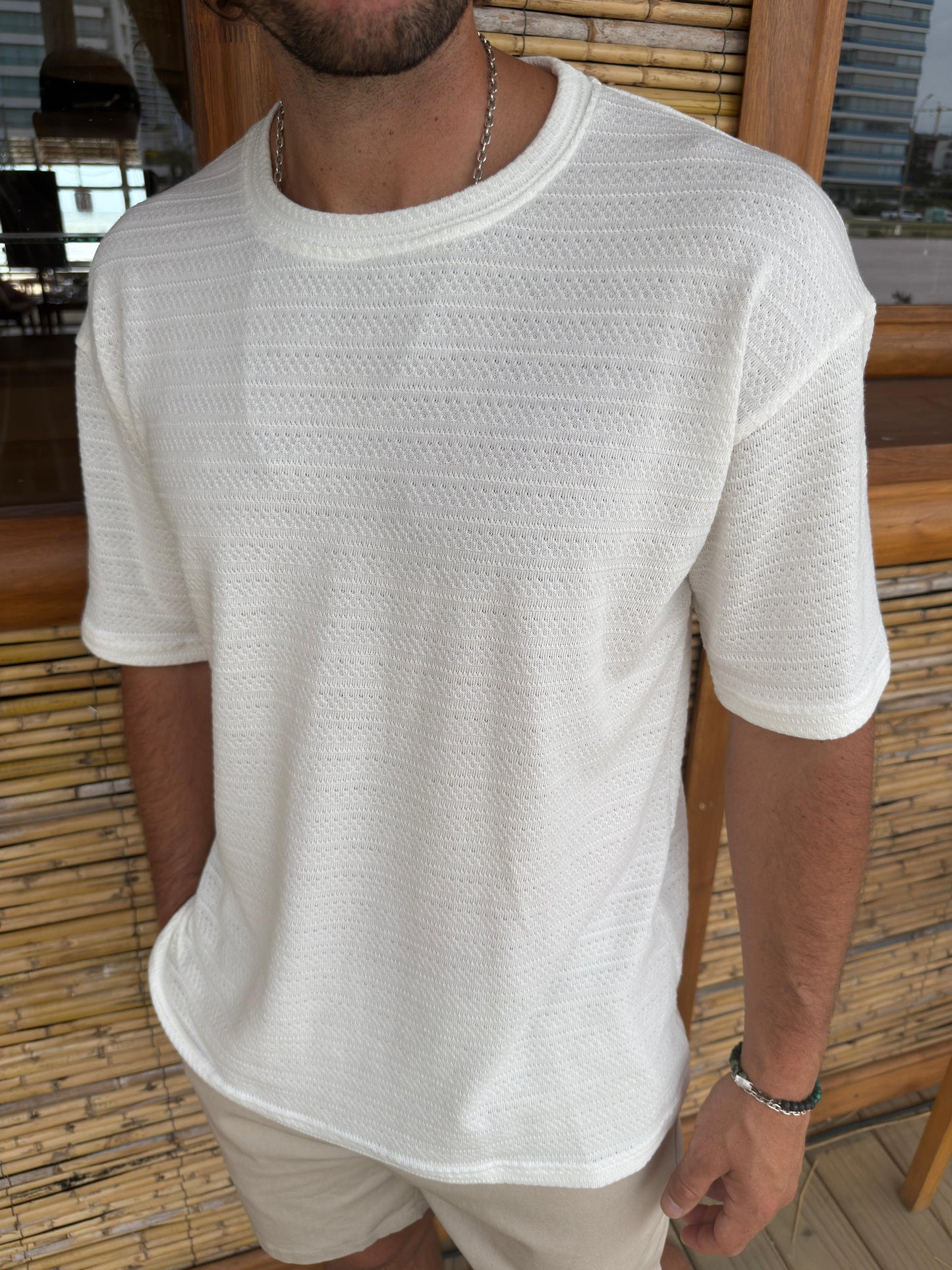 Remera Over Santorini Blanca
