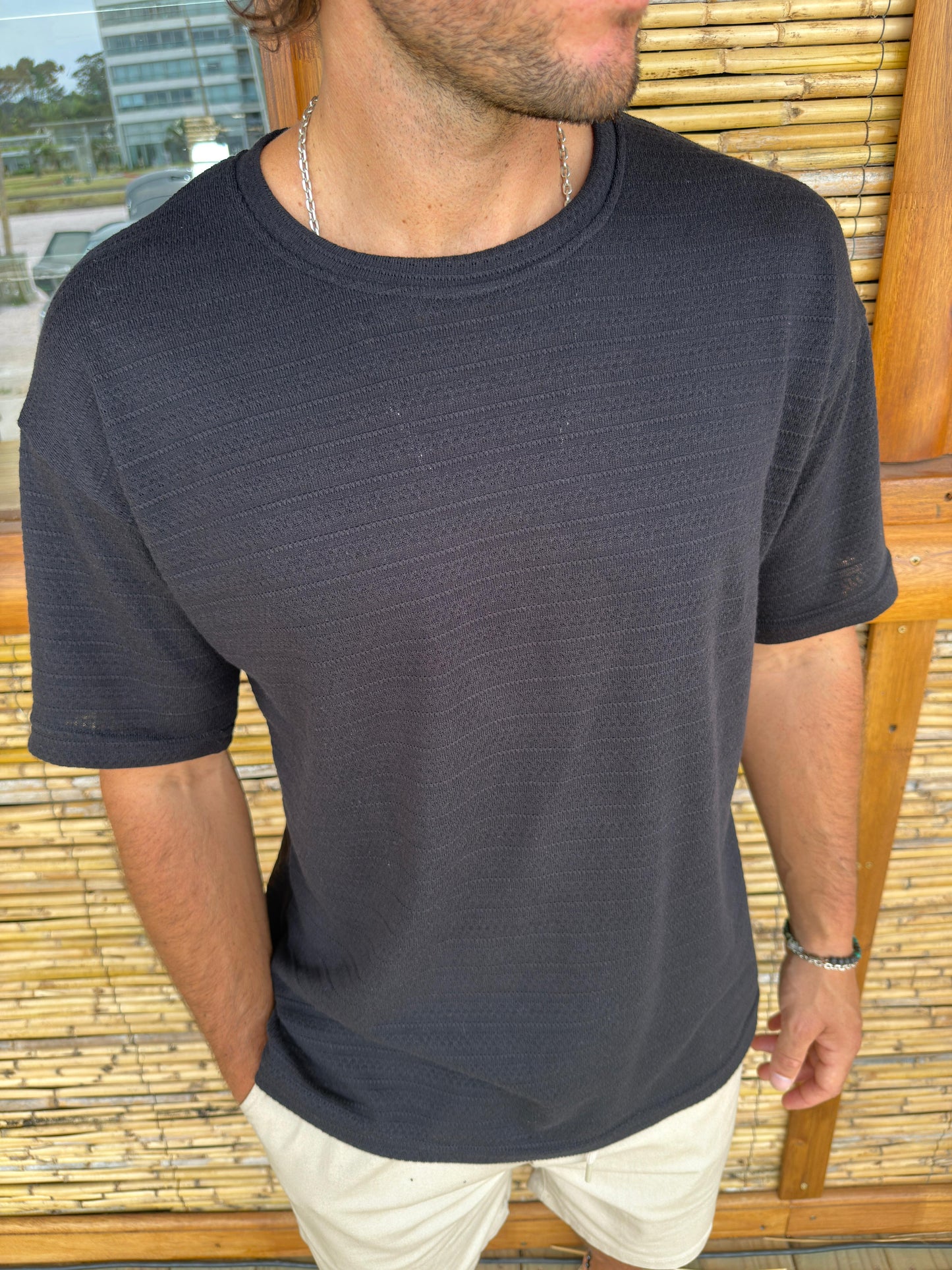 Remera Over Santorini Black