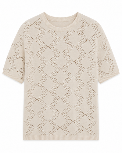 Buzo Tejido Rombos Beige