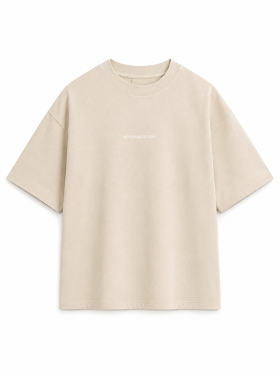 Remera Boxy Beige Algodón Pesado