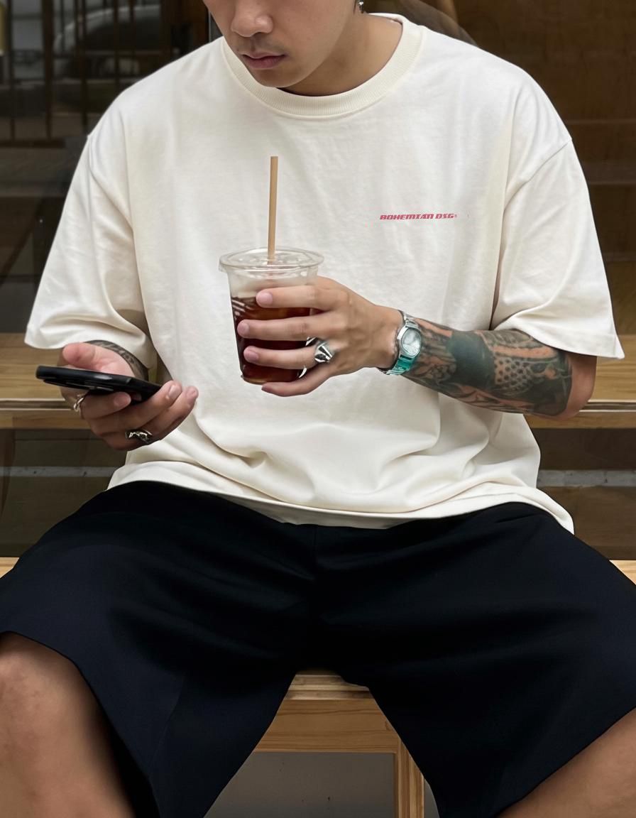 Remera Over BHN Off Rosa