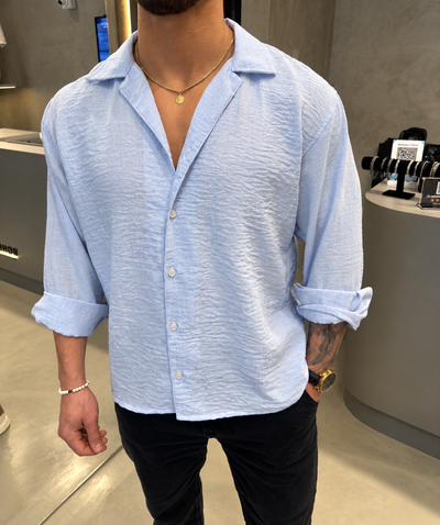 Camisa Fibrana Celeste Pastel
