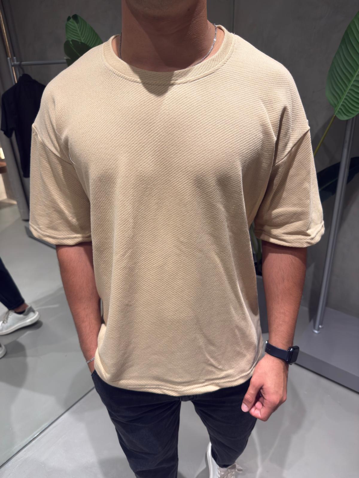 Remera Over Creta Beige