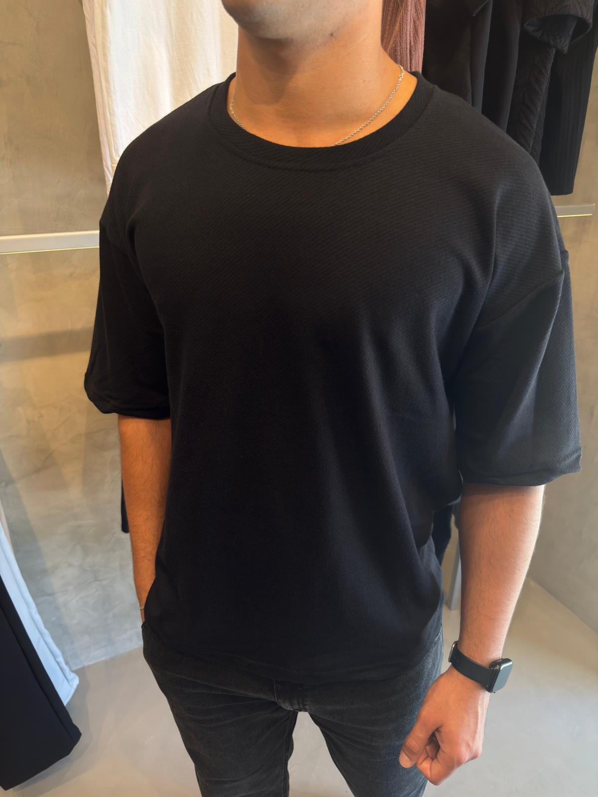Remera Over Creta Black