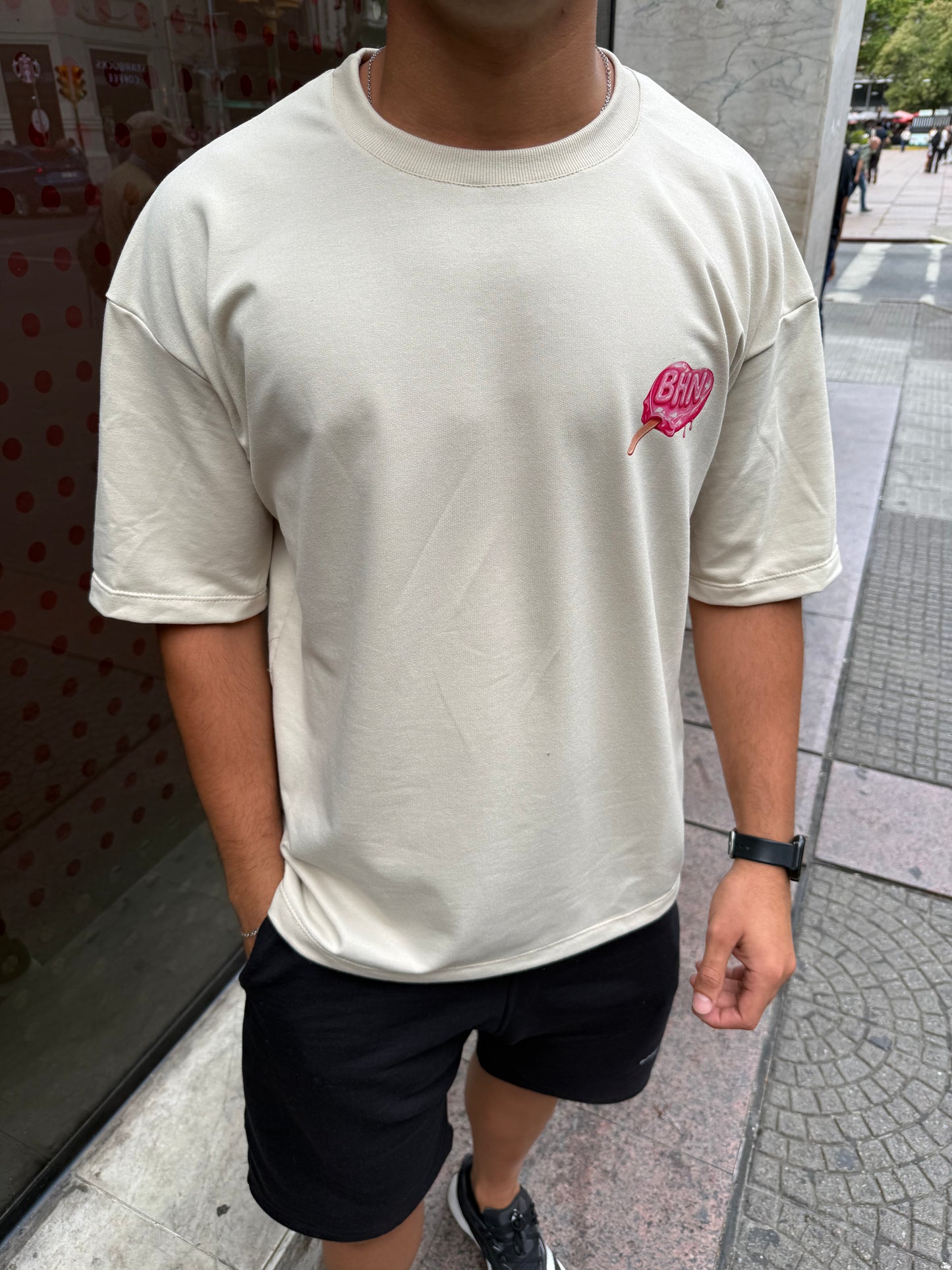 Remera Over Candy Beige