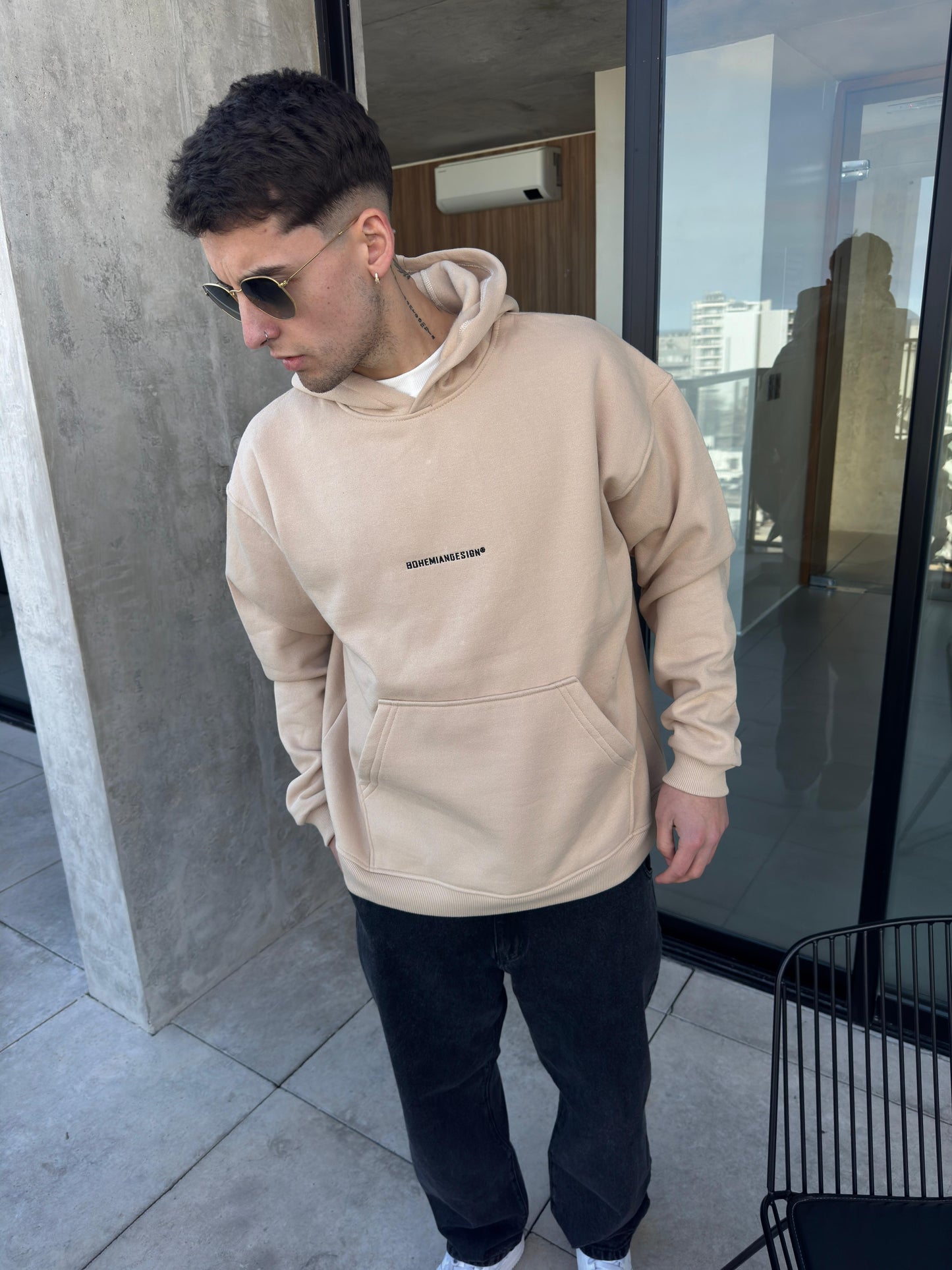 Canguro Bordado Beige