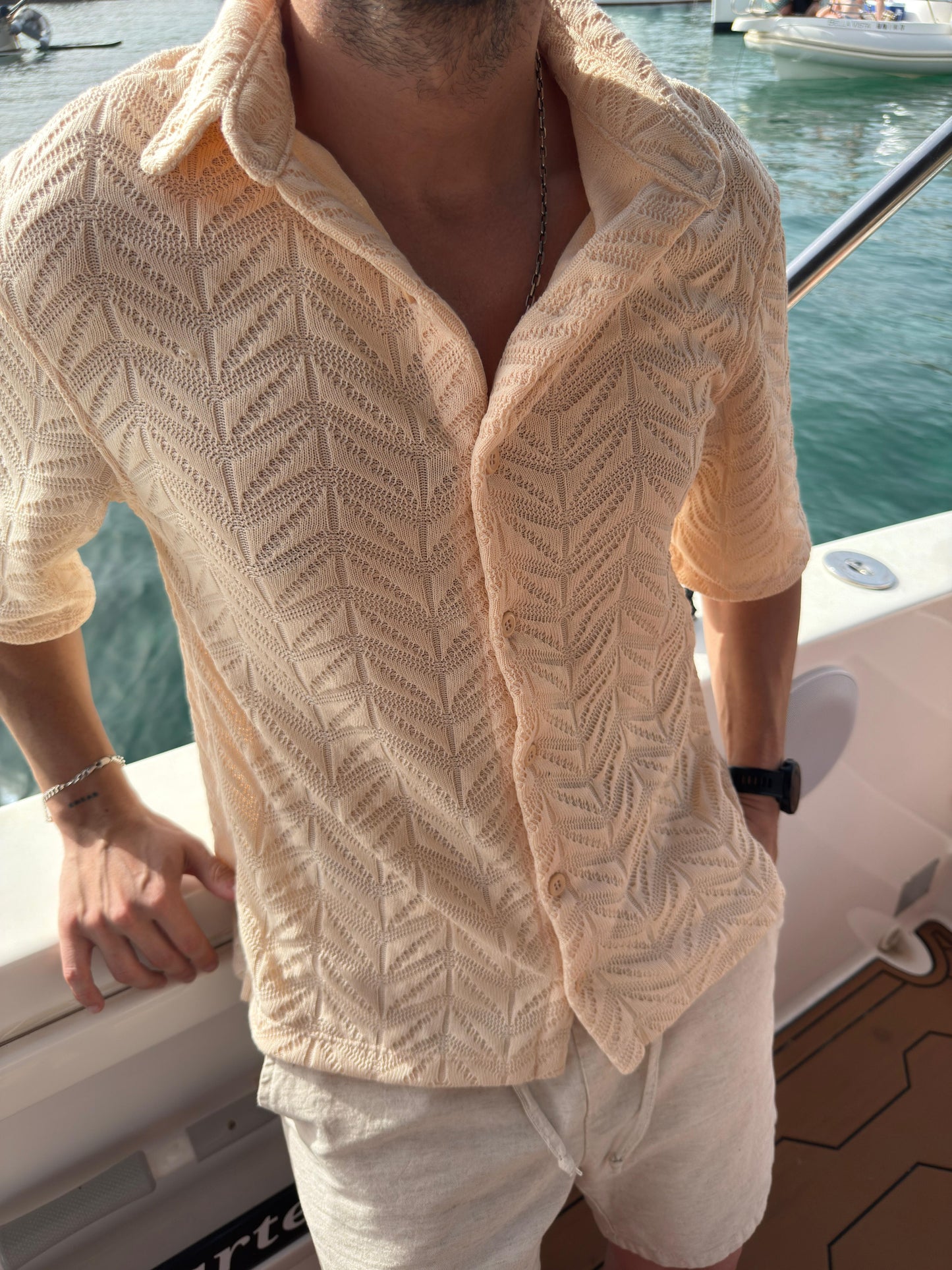Camisa Tejida Beige