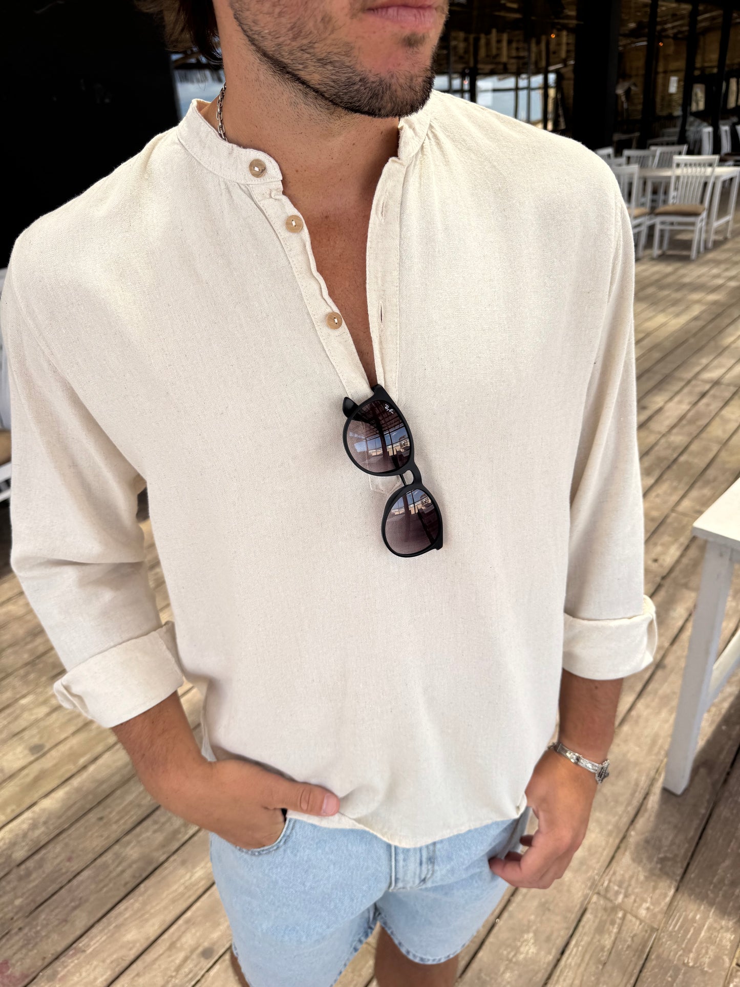 Camisola Lino Beige