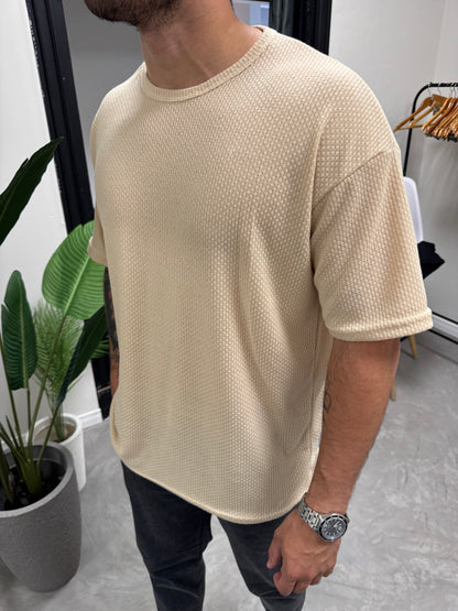 Remera Over Punto Beige