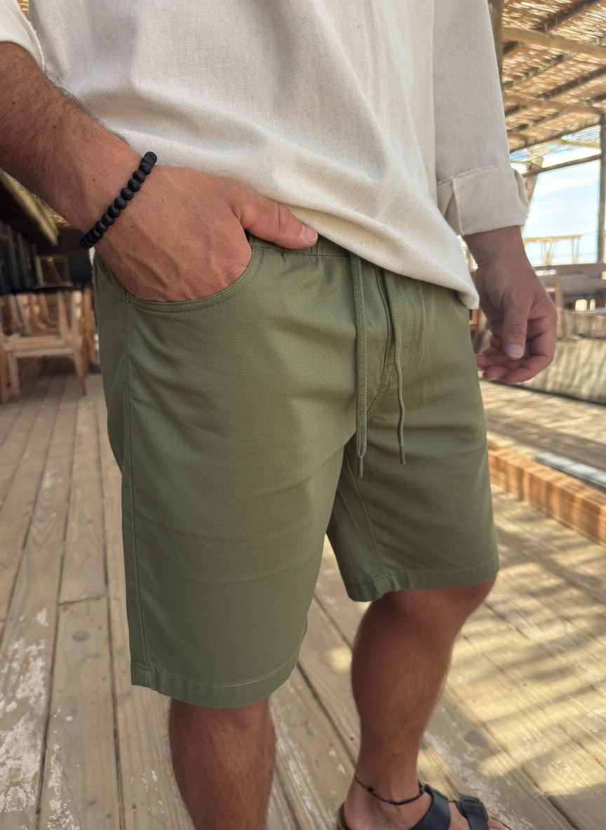 Bermuda Jogger Lino Verde