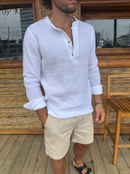 Camisa Muselina Slim Blanca