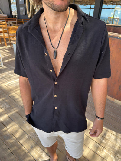 Camisa Waffle Black