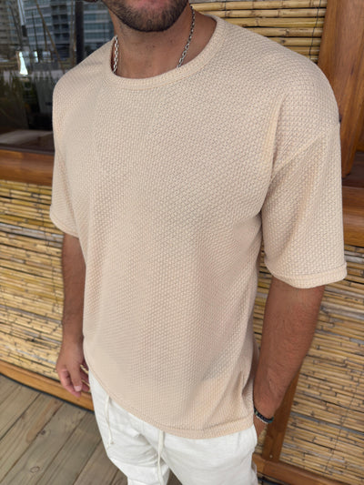 Remera Over Punto Beige