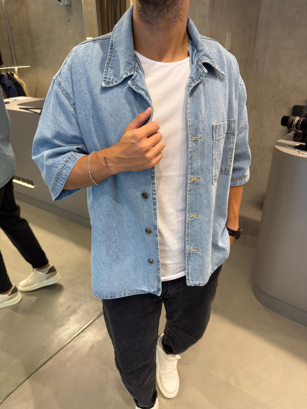 Camisa Boxy Jean Clarito