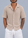 Camisa Tejida Rayado beige