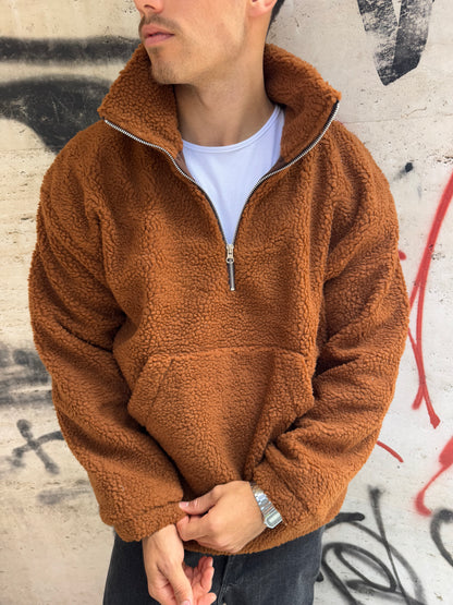 Buzo Over Corderito Marrón