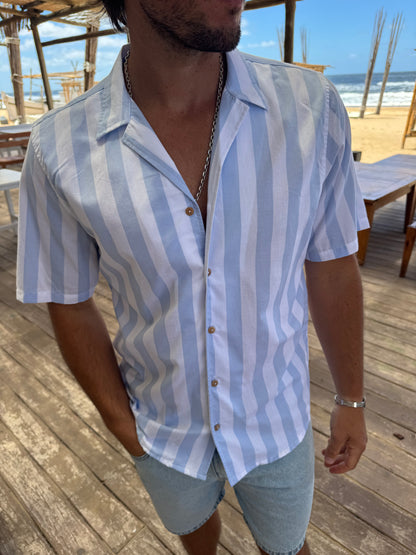 Camisa Raya Celeste M/corta