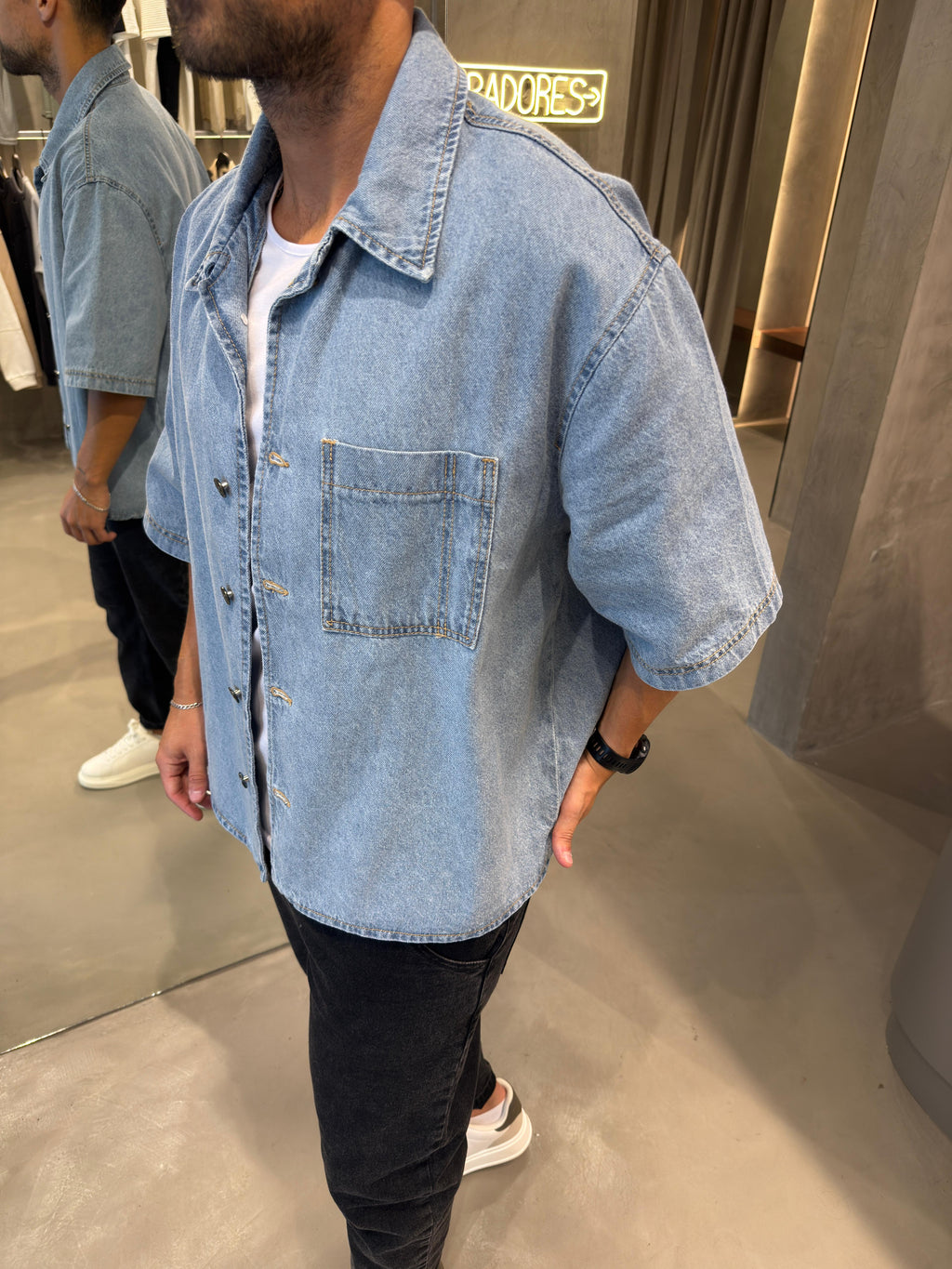 Camisa Boxy Jean Clarito