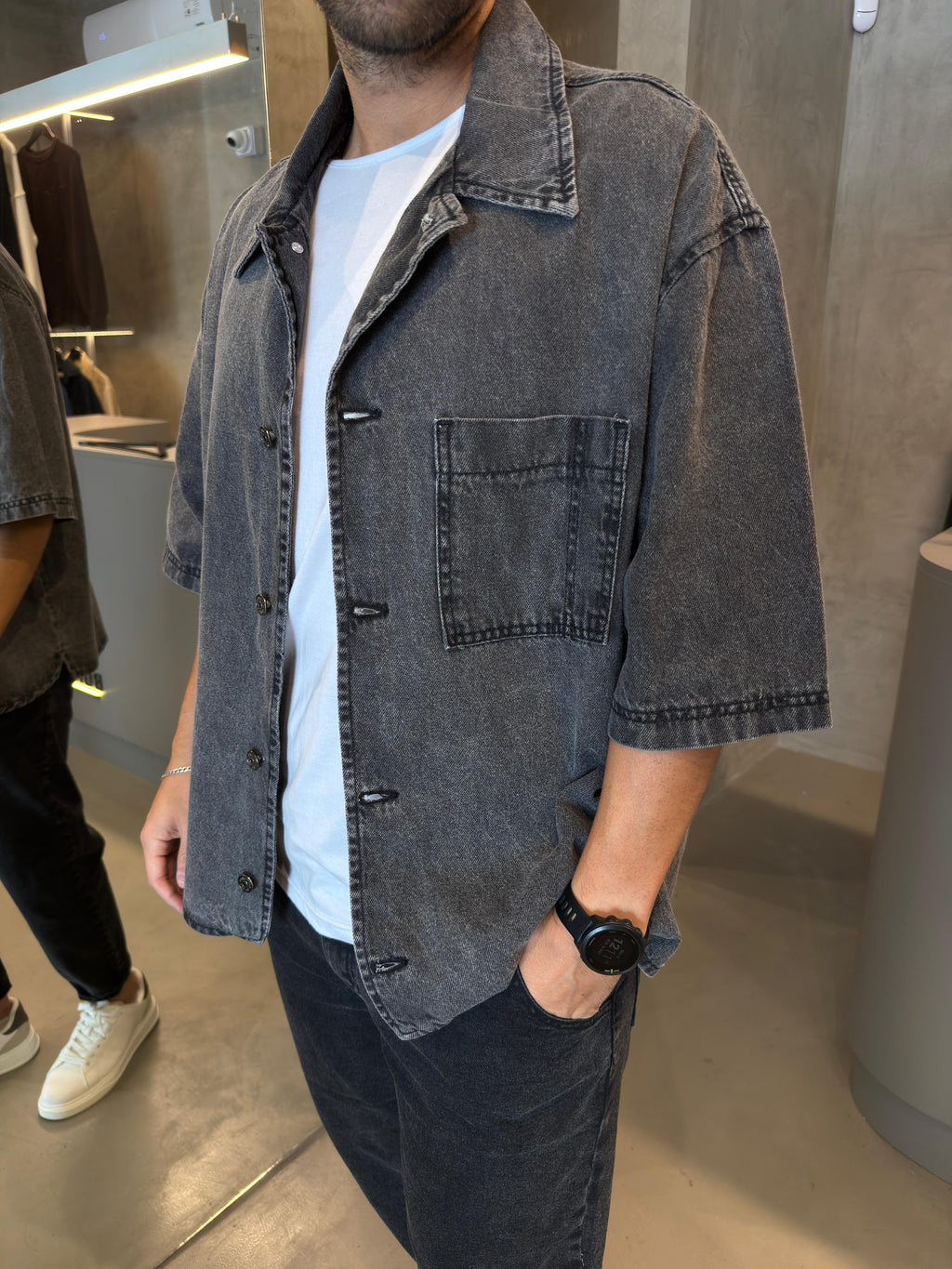 Camisa Boxy Grey
