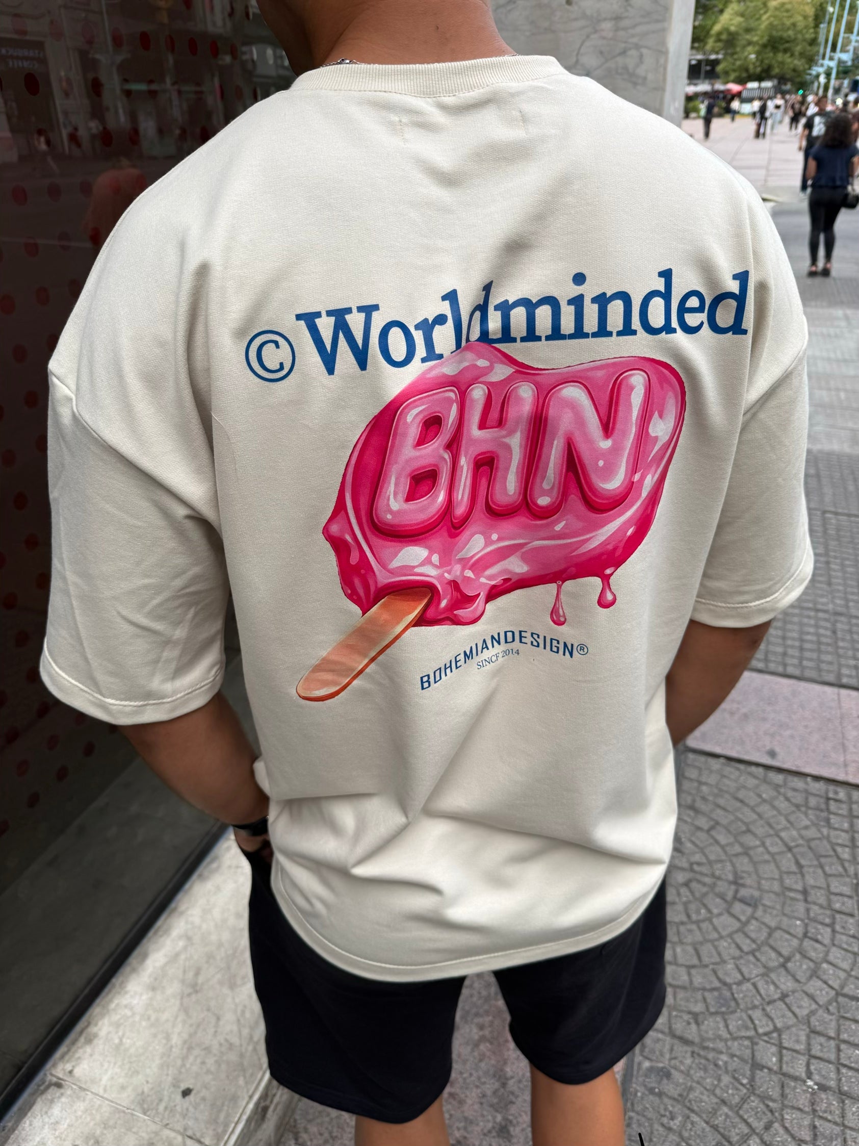 Remera Over Candy Beige