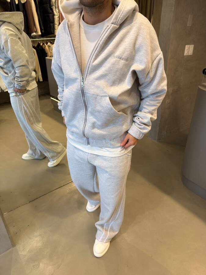 Campera Boxy Gris Clarito