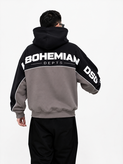 Hoodie Dúo Grey/Black