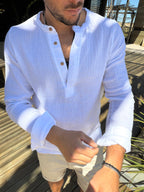 Camisa Muselina Slim Blanca
