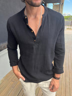 Camisa Muselina Slim Black