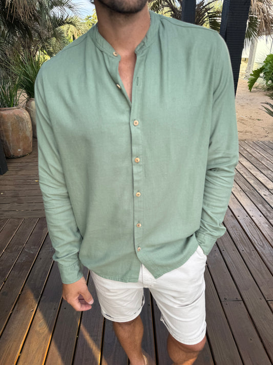 Camisa Lino Mao Verde Claro