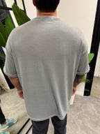Remera Over Punto Gris Oscuro