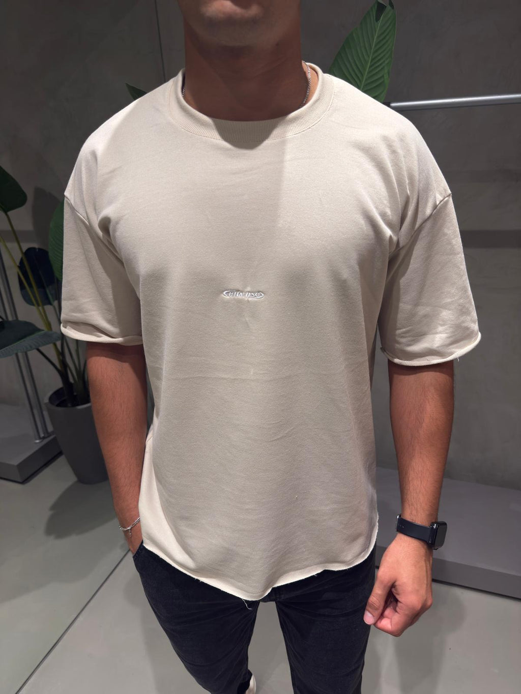 Remera Algodón Pesado BHN Beige