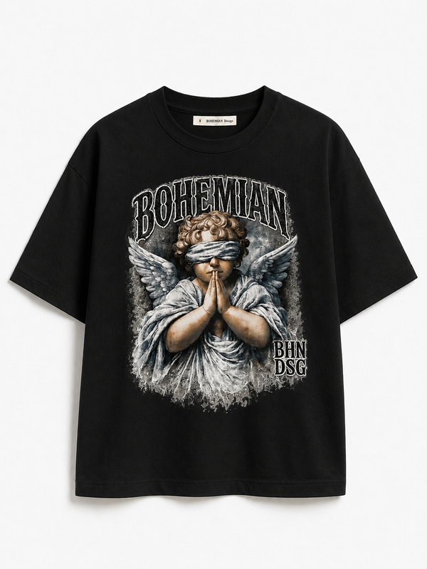 Remera Boxy Ángel Black