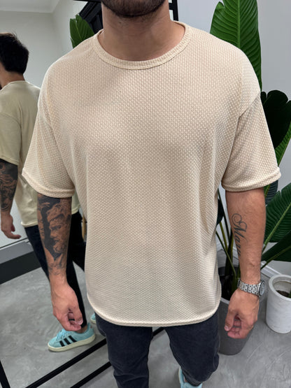 Remera Over Punto Beige