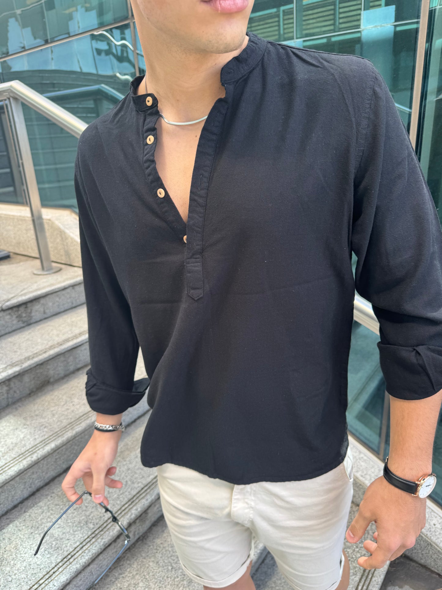 Camisola Lino Negro