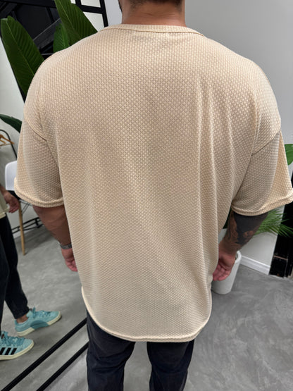 Remera Over Punto Beige
