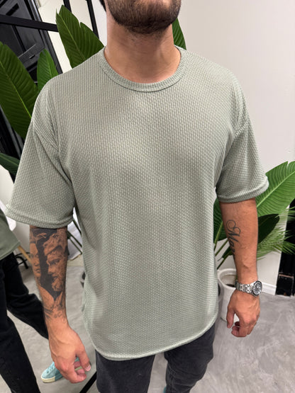 Remera Over Punto Verde Claro