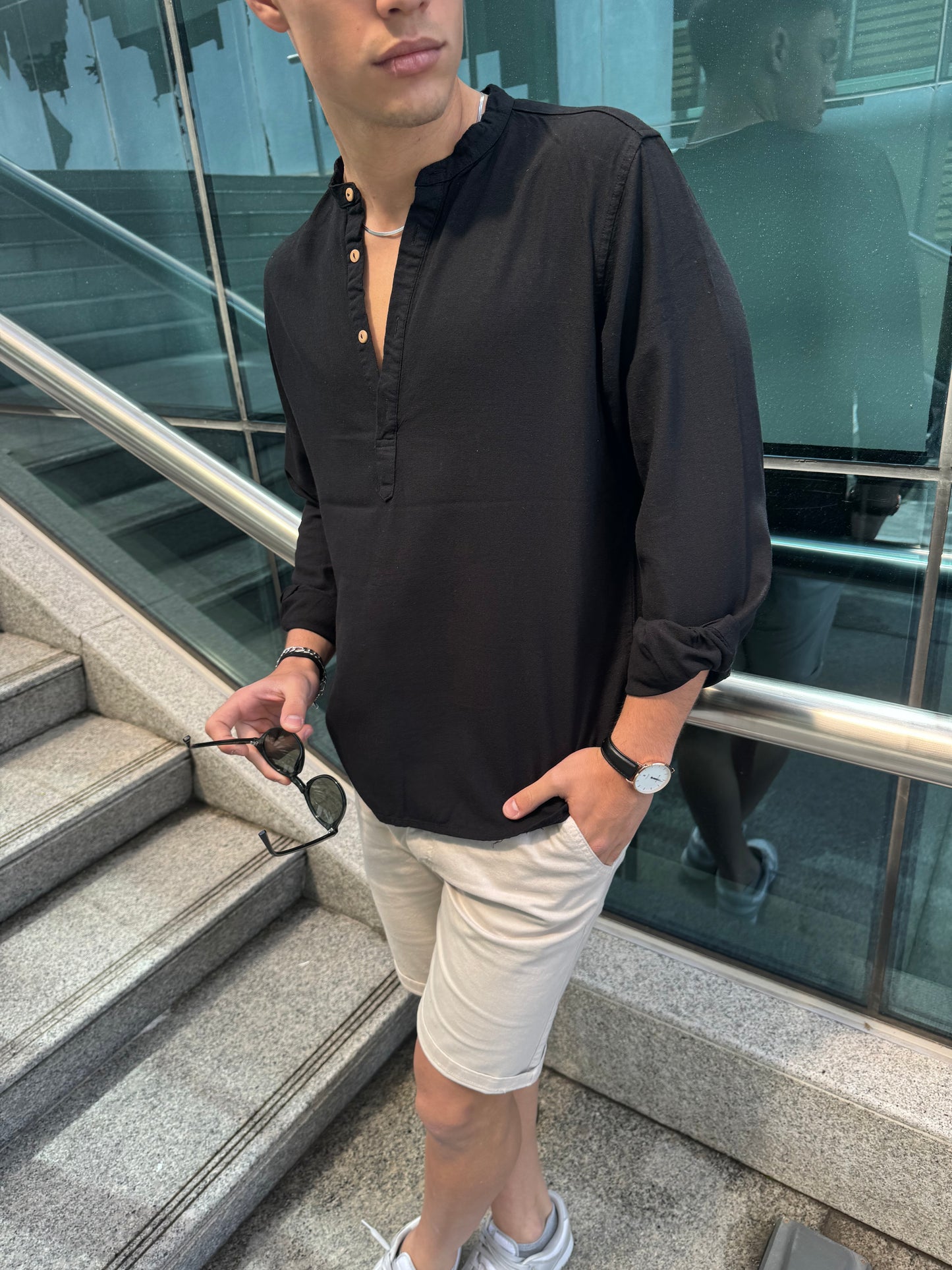 Camisola Lino Negro