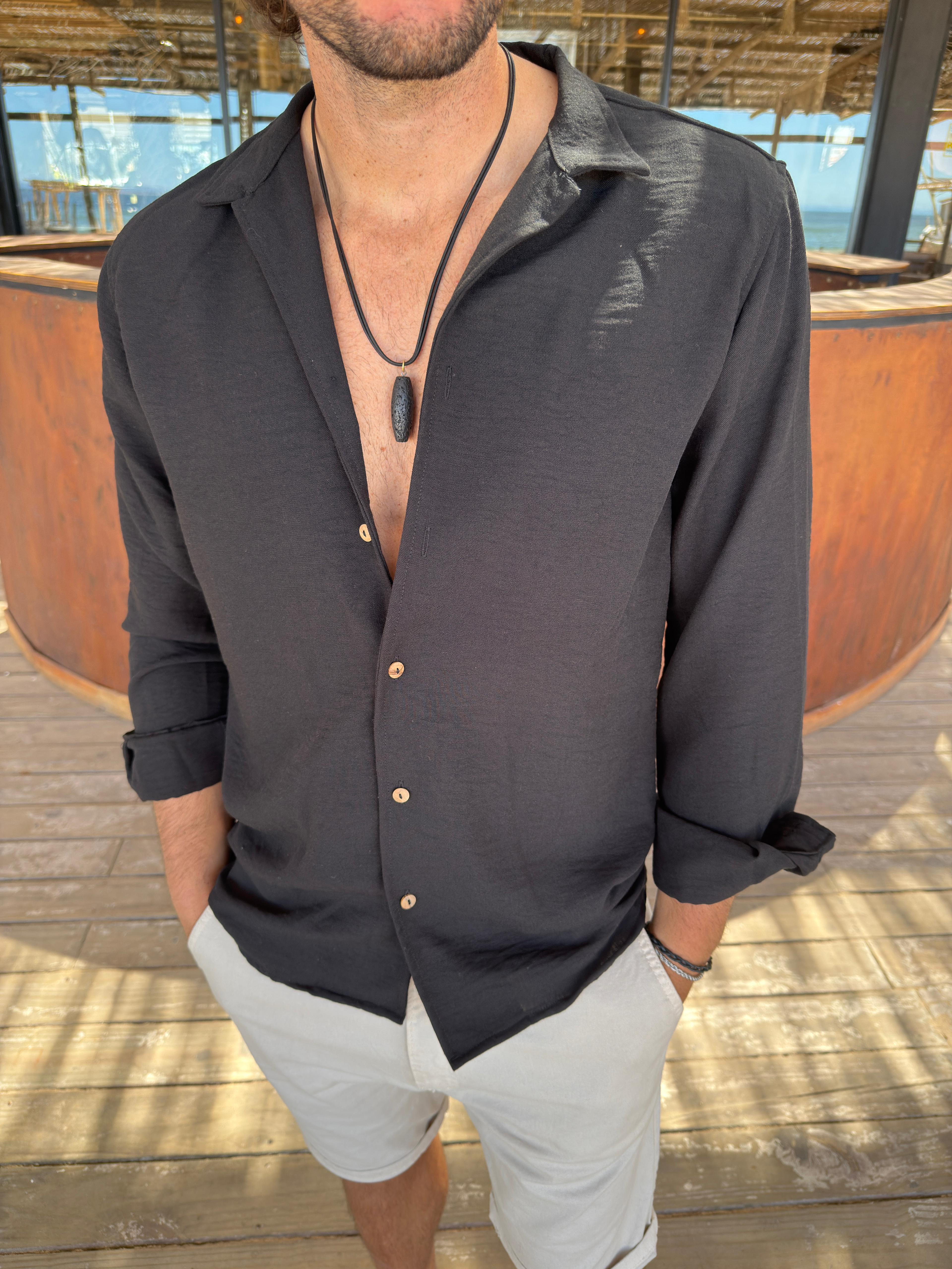 Camisa Cuello Black