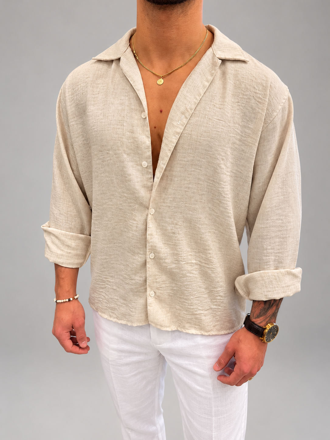 Camisa Fibrana Beige