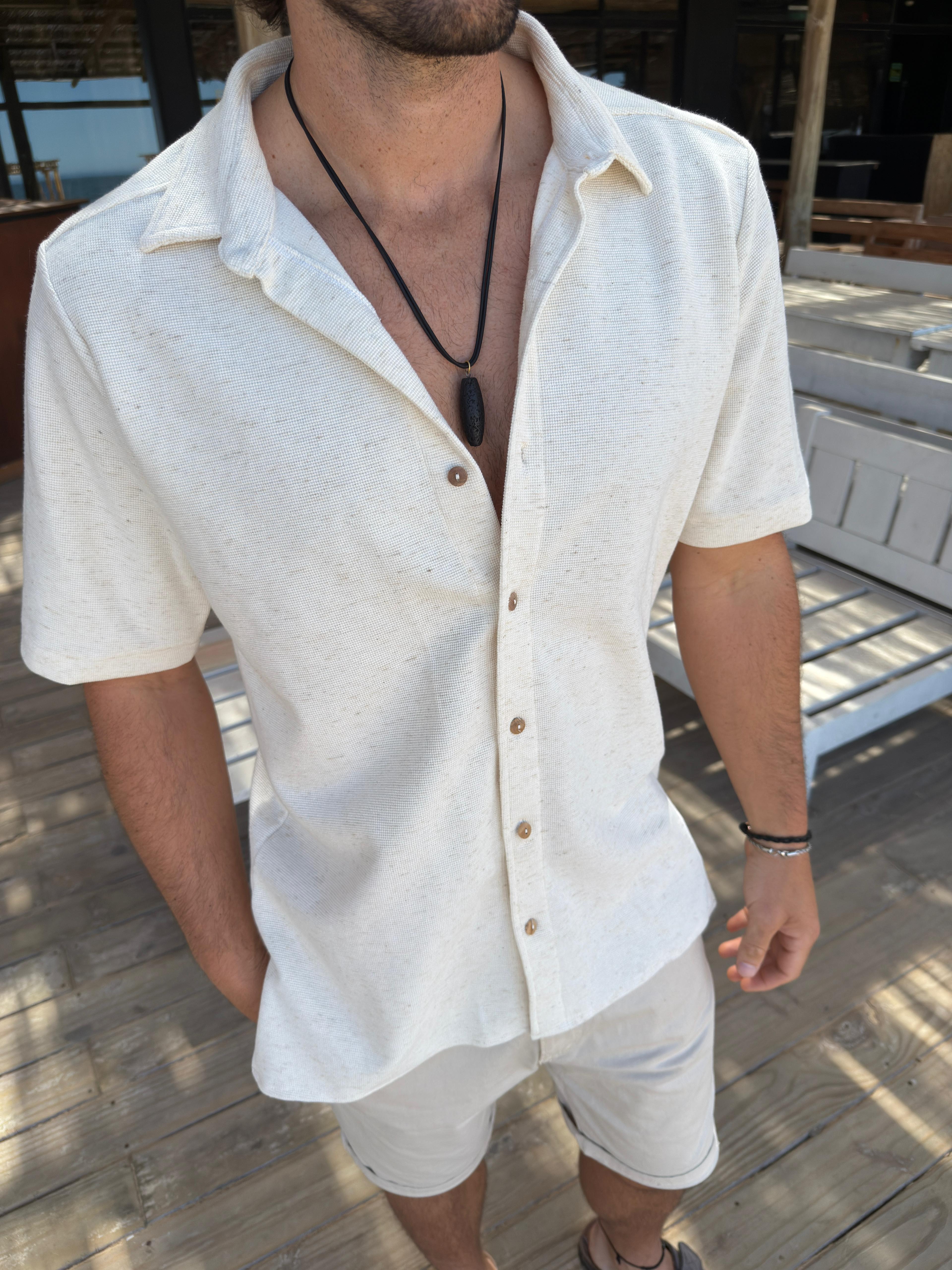 Camisa Waffle Offwhite