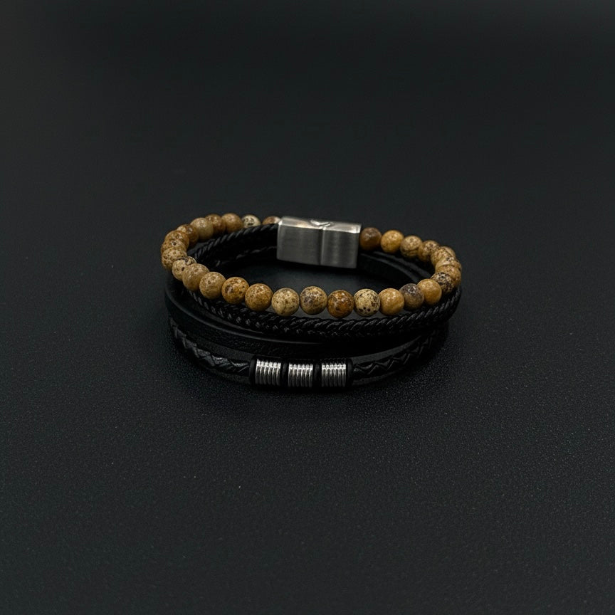Pulsera cuádruple Beige