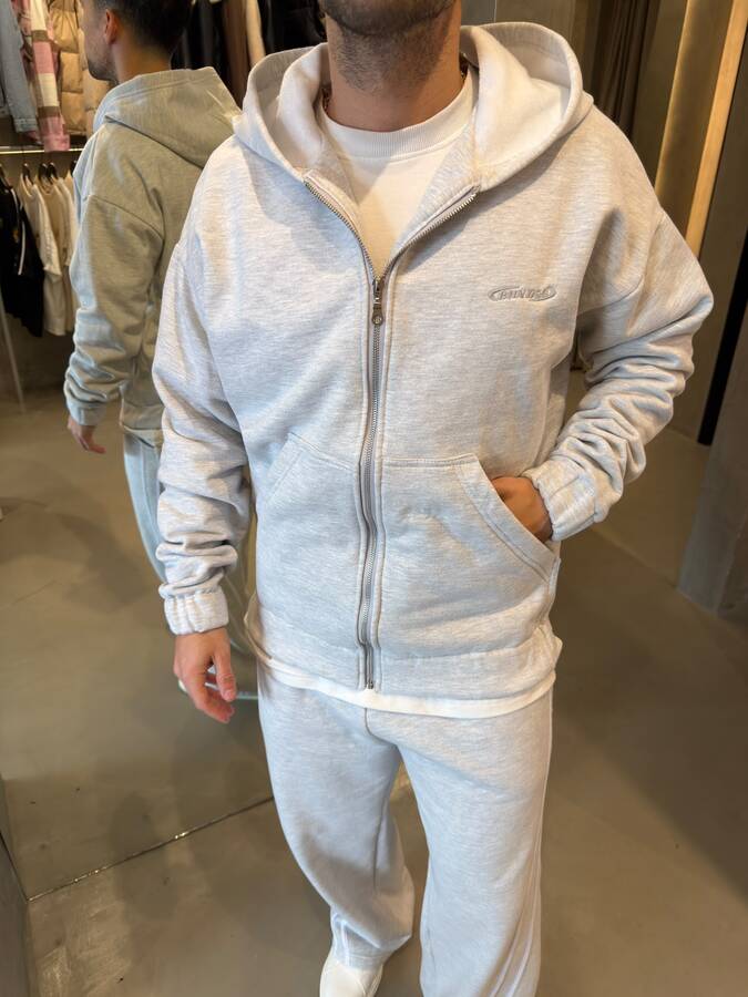 Campera Boxy Gris Clarito
