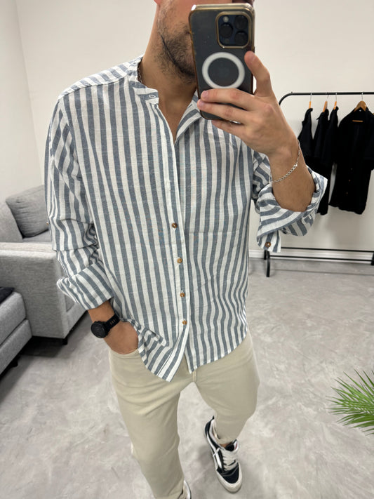 Camisa Mao Raya Azul Over